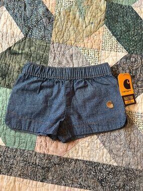 Carhartt Girls Denim Elastic Waist Shorts - Blue